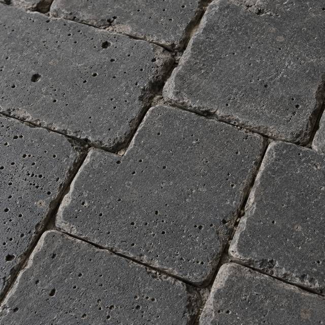 Tumbled basalt close up