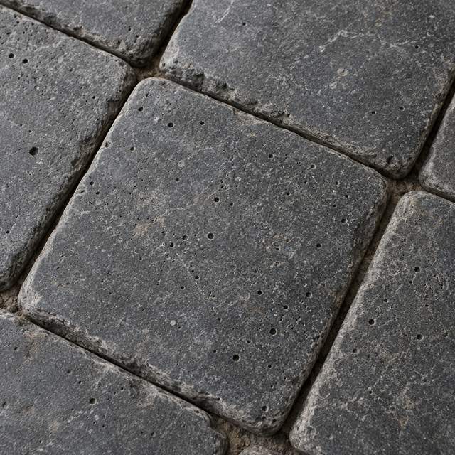 Tumbled bluestone close up