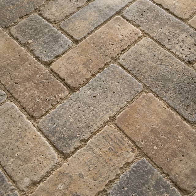 Tumbled pavers close up