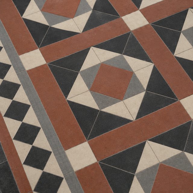 Honed tessellated tiles close up