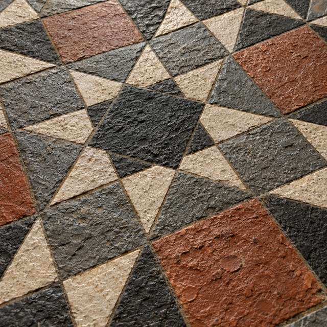 Rough / highly textured tessellated tiles close up