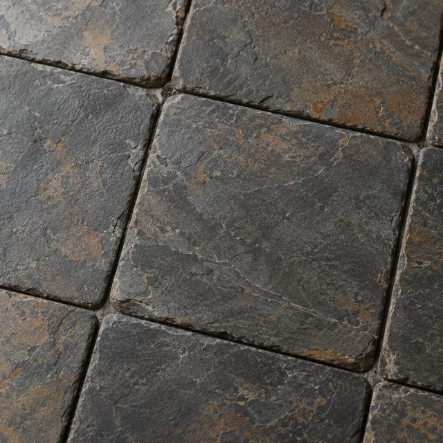 Tumbled slate close up