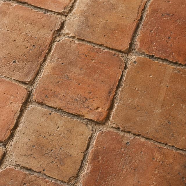 Tumbled handmade terracotta close up