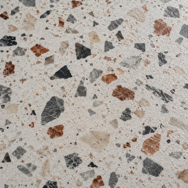 Brushed terrazzo close up