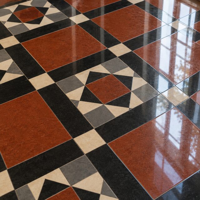Polished tessellated tiles close up