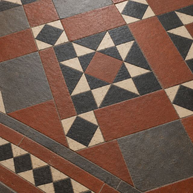 Textured tessellated tiles close up